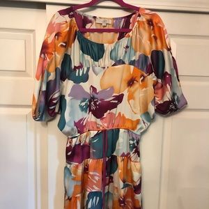 Loft summer dress. Floral. With 3/4 sleeves.